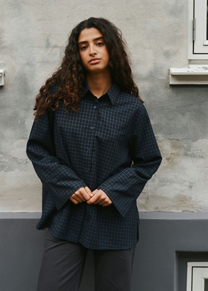 Dita check skjorte Dark Blue Neo Noir